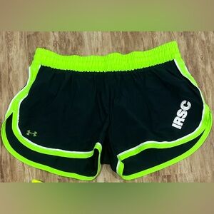 NWOT: Indian River State College Under Armour Black & Neon Green Shorts (M)